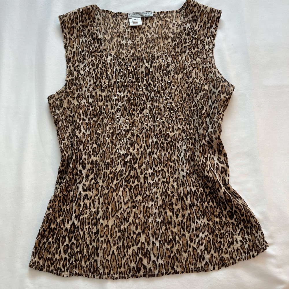 alberto makali leopard print tank